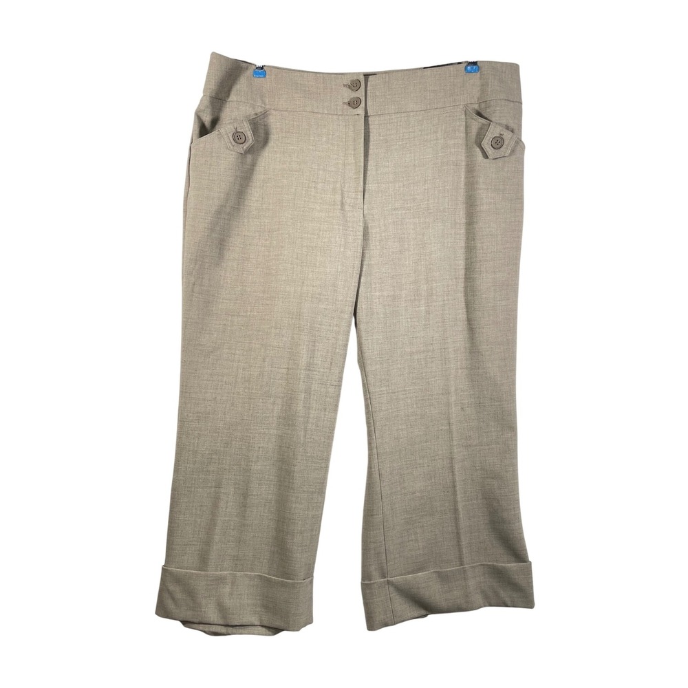 Lane‎ Bryant Crop Pants Button Pocket Cuffed Hem Plus Size 20